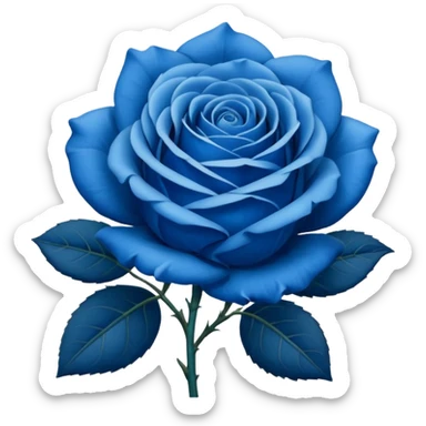 Rose emoji but make it blue instead of red and have it exactly like the original one sticker