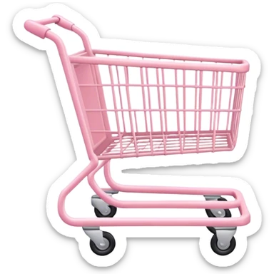 Pale pink empty shopping cart sticker