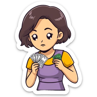 Lady losing lottery  sticker