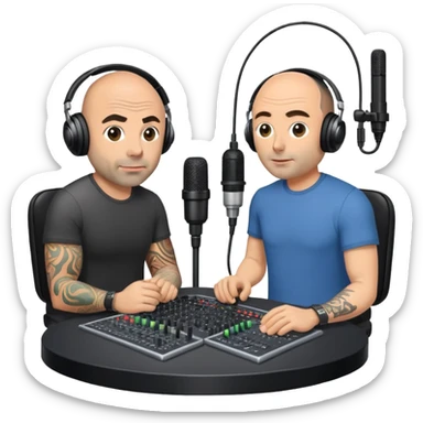 generate realistic detailed joe rogan podcast sticker