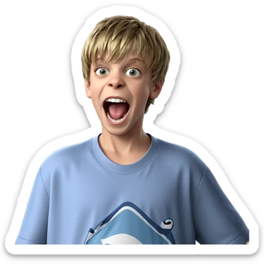 boy with open mouth meme sticker