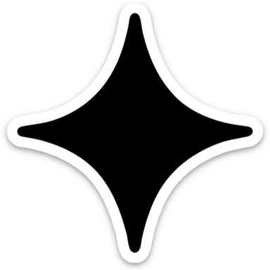 solid icon of a small shiny star on a glossy black high-end vehicle surface, minimal subtle reflections, focus on mirror shine, elegant and minimal sticker