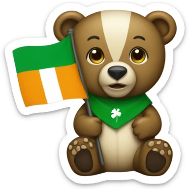 Bear with Ireland flag sticker
