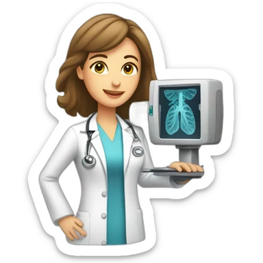 Radiologist-performing-mammography sticker