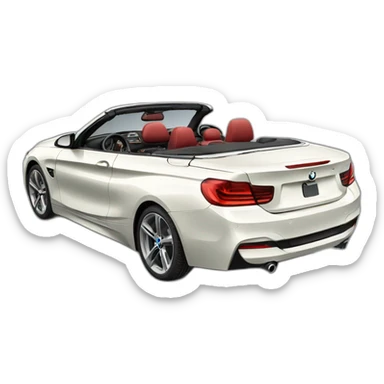 Bmw convertible car with red seats sticker