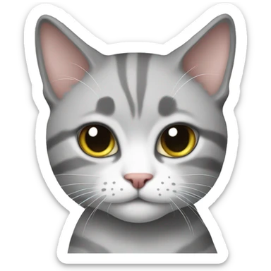 Generate an emoji for my cat named alice which is whit and grey and is gr sticker