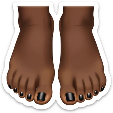 a foot toes with black toenail sticker