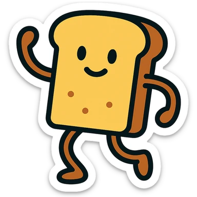 color outline icon style dancing bread sticker