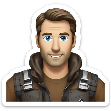 bmw gs1250 adventure with male brown hair blue eyes sticker