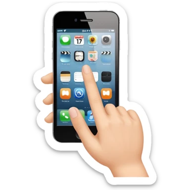 Movimiento de mano como si tocará la puerta y la puerta es la pantalla del celular sticker