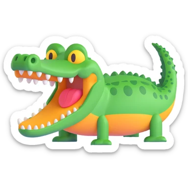 cartoon crocodile, Microsoft Fluent style 3D emoji sticker