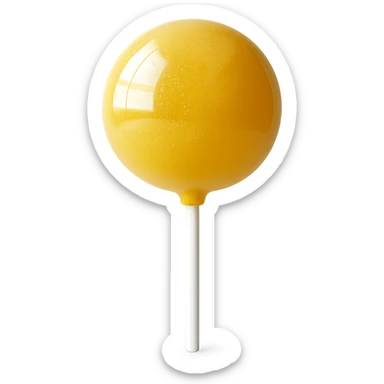 Change the lollipop color to yellow in a realistic style, keep the background transparent. sticker