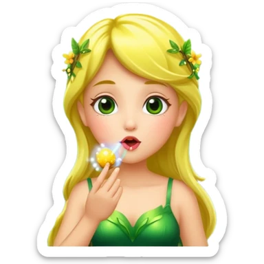 forest fairy blowing glowing kiss pollen sticker