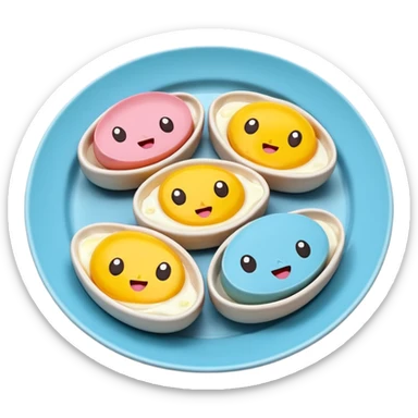 Toki Doki kawaii SPAM and eggs plate sculpture art sticker