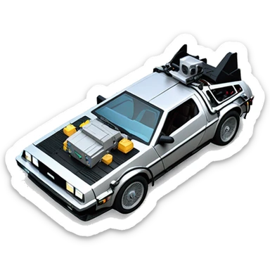 Back to the Future version DeLorean DMC-12 side view sticker