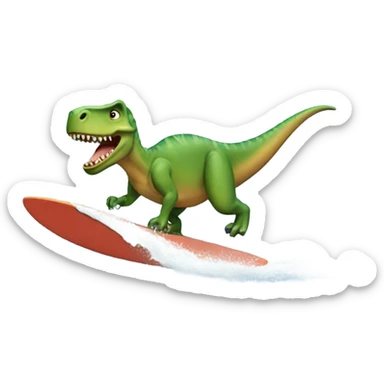 Dino surfing sticker
