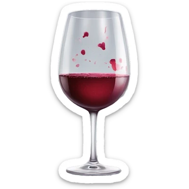a glass of wine with lipstick residue on the glass sticker