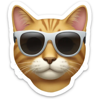Cat with sunglasses sticker