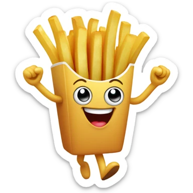 french fries dancing  sticker