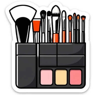 Makeup tools and products standing sticker