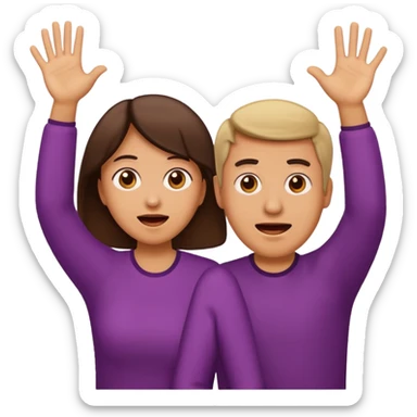 Mom and dad emoji throwing their hands up like they don't know sticker