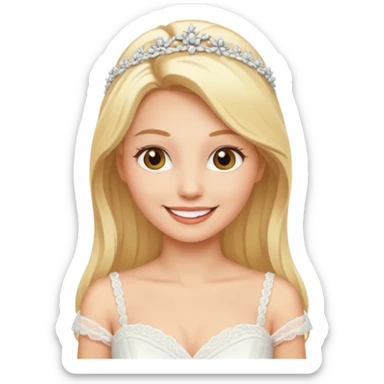 Blonde lady in wedding dress  sticker
