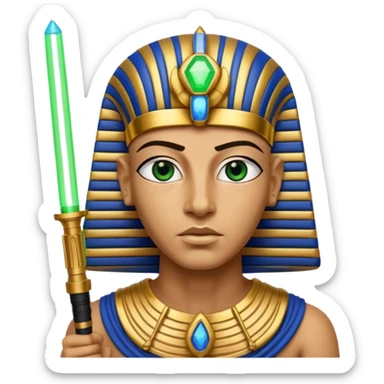King tut with two lightsabers  sticker