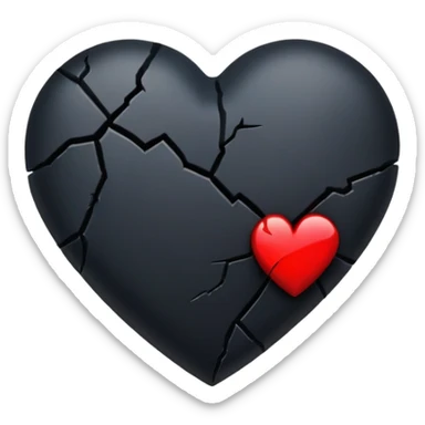 Black heart broken  sticker