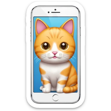 Cartoon cute iphone Cat emoji  sticker