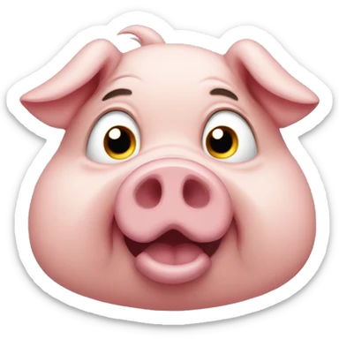 A pig that has its mind blown sticker