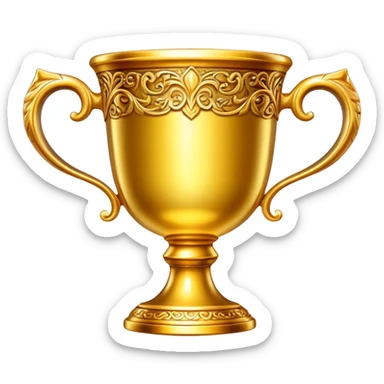 generate realistic detailed golden cup in 3d style sticker