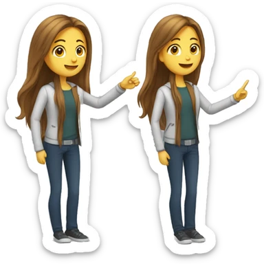 Medium-long haired college student doing a presentation sticker