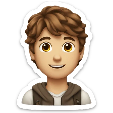 beautiful boy with brown hair sticker