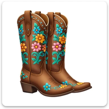 Cowboy boots with flowers in then sticker