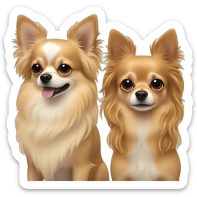 Long hair sand chihuahua and two gay men sticker