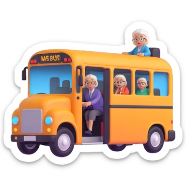 bus with a driver that goes really fast from old lady sticker