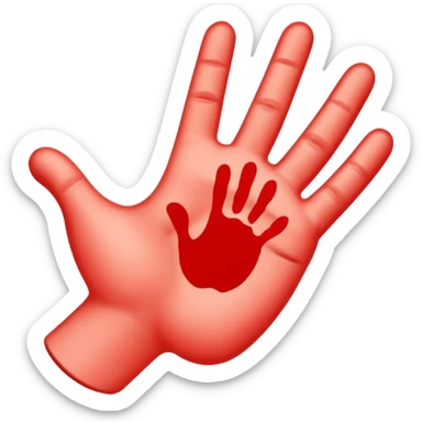 peach emoji with red hand print like a spanking simple post spanking red mark  sticker