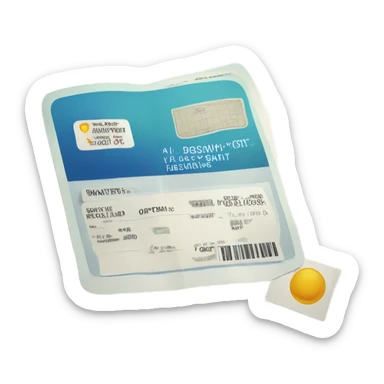 Passport with plane ticket sticker