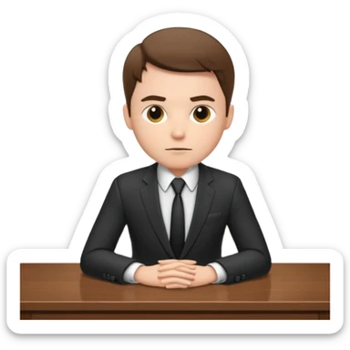 Business man sitting at a desk sticker