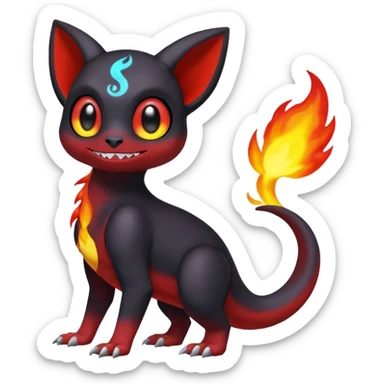 Shiny Duskull-Umbreon-Charmeleon-Fakémon-hybrid-creature (full body)  sticker