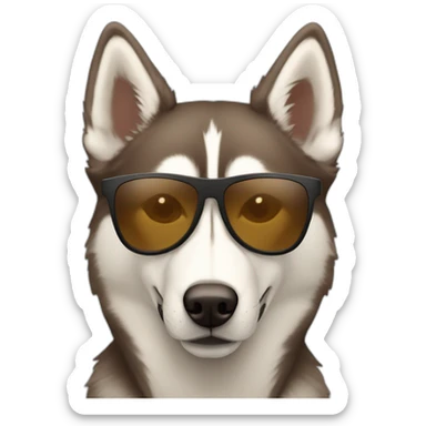Brown husky in oakley shades sticker
