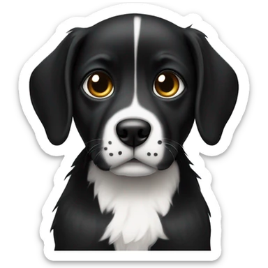Cachorro preto e branco com olho preto sticker