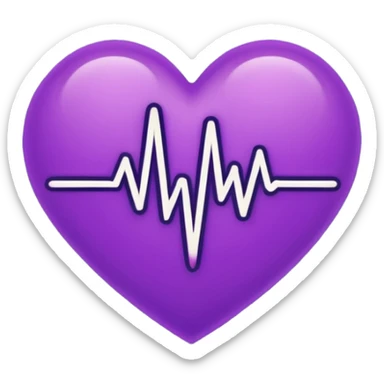 heart pules tech with the pules symbol in the middle, make the hart dark purple. navy blue outline sticker