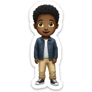 Black cute toddler  sticker