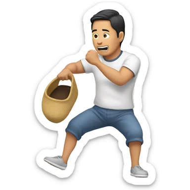 asian dad throwing slipper sticker