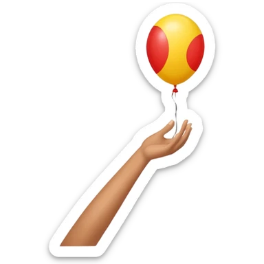 letting go of a yellow-red balloon from hand  sticker