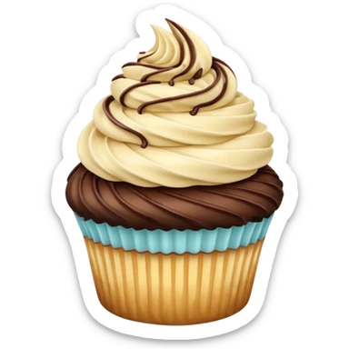Vanilla cupcake with vanilla & chocolate twist frosting  sticker