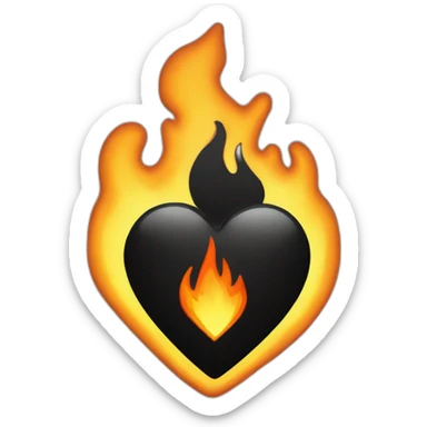 Black heart on fire with signature H33 sticker