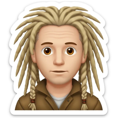 white man with dreadlocks sticker