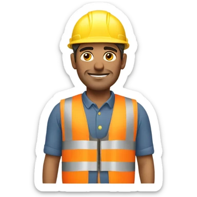 Spanish man working construction  sticker